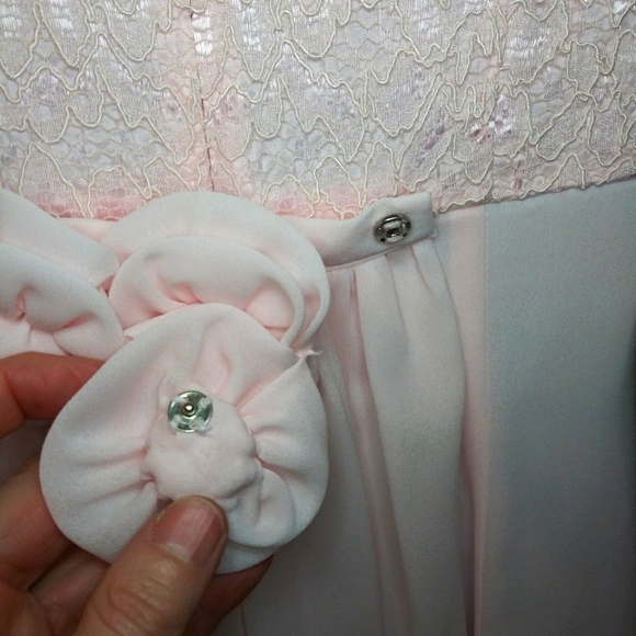Vintage Girl's Lanz of Salzburg Pale Pink Lace & Chiffon Special Occasion Dress - Picture 7 of 15